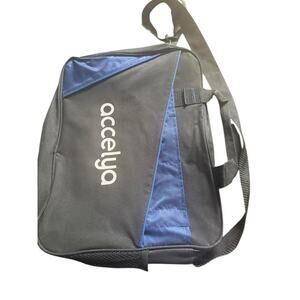 Accelya Company Brand Black Blue Travel Shoulder Storage Messeger Laptop Bag